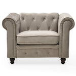 Fauteuil Abir velours taupe