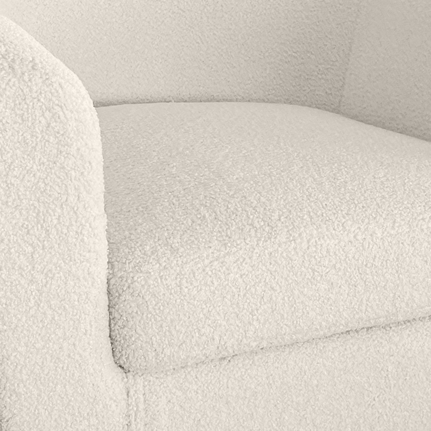 Fauteuil scandinave Savoy Tissu bouclette lainée Crème