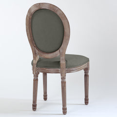 La chaise médaillon Louis XVI Tissu gris vue de dos