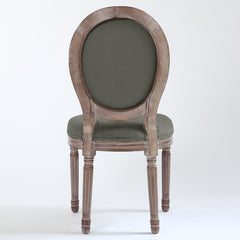 La chaise médaillon Louis XVI Tissu gris vue de dos