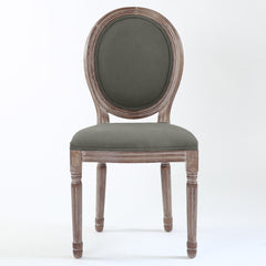 La chaise médaillon Louis XVI Tissu gris vue de face