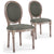Lot de 2 chaises médaillon en tissu gris