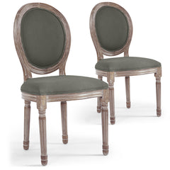 Lot de 2 chaises médaillon Royale Tissu Gris