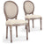 Lot de 2 chaises médaillon en tissu beige
