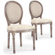 Lot de 2 chaises médaillon en tissu beige