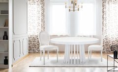 Lot de 2 chaises médaillon style Louis XVI Simili (P.U) Blanc