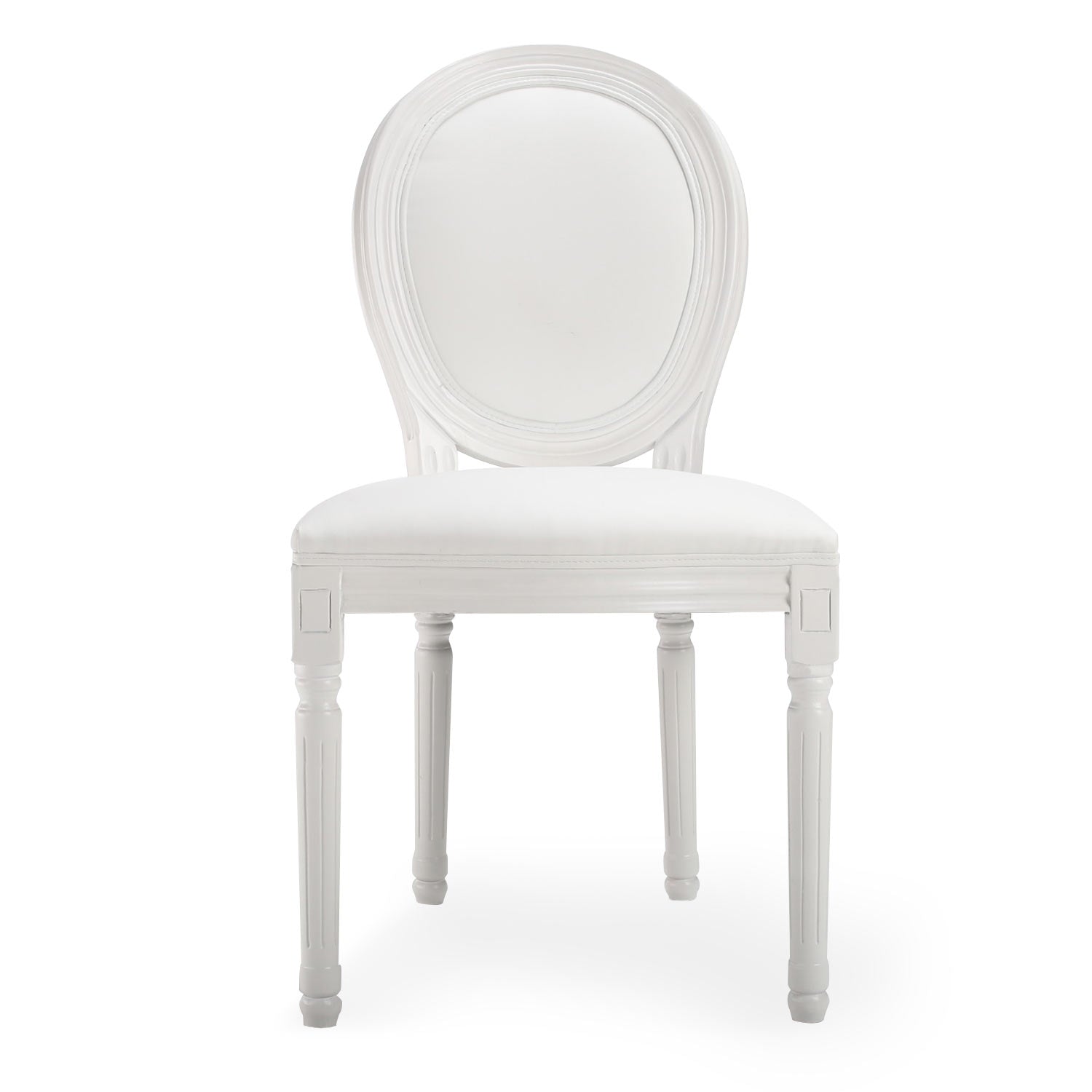 La chaise médaillon style Louis XVI blanche vue de face