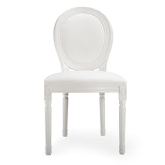 La chaise médaillon style Louis XVI blanche vue de face