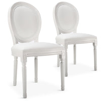 Lot de 2 chaises médaillon en simili cuir blanc