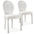 Lot de 2 chaises médaillon en simili cuir blanc