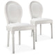 Lot de 2 chaises médaillon en simili cuir blanc