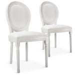 Ensemble de 20 chaises médaillon simili cuir blanc