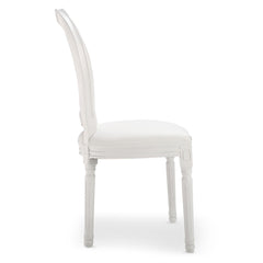 La chaise médaillon style Louis XVI blanche vue de profil
