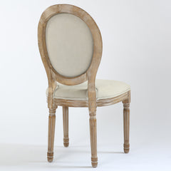Chaise Louis XVI tissu beige, chaise chic type médaillon