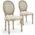 Lot de 2 chaises médaillon en tissu beige
