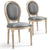 Lot de 2 chaises médaillon en tissu gris clair