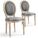 Lot de 2 chaises médaillon en tissu gris clair