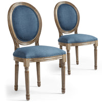 Ensemble de 2 chaises médaillon en tissu bleu