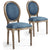 Ensemble de 2 chaises médaillon en tissu bleu