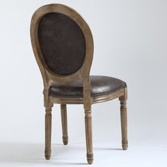 Chaise Louis XVI tissu effet peau animale, chaise chic type médaillon