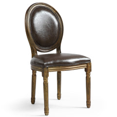 La chaise médaillon Louis XVI Simili (P.U) marron et bois patiné or