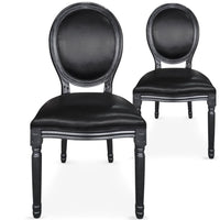 Lot de 2 chaises médaillon en simili noir