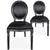 Lot de 2 chaises médaillon en simili noir