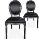 Lot de 2 chaises médaillon en simili noir