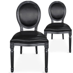 Lot de 2 chaises médaillon Royale Simili (P.U) Noir
