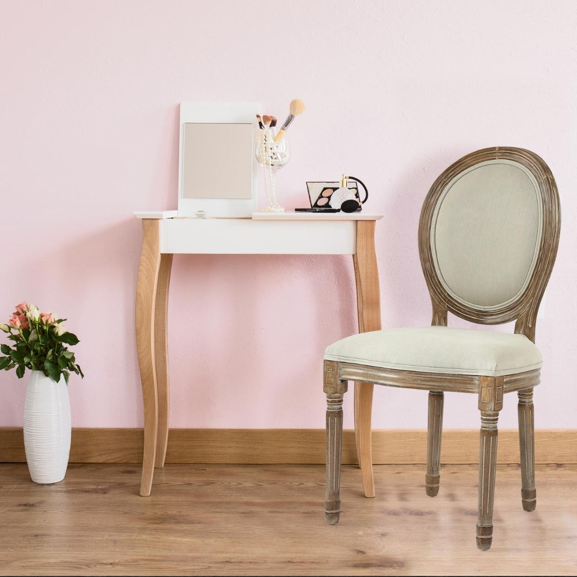 Lot de 20 chaises médaillon Royale tissu Beige