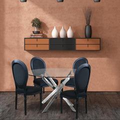 Lot de 20 chaises médaillon Royale Black Velours Noir