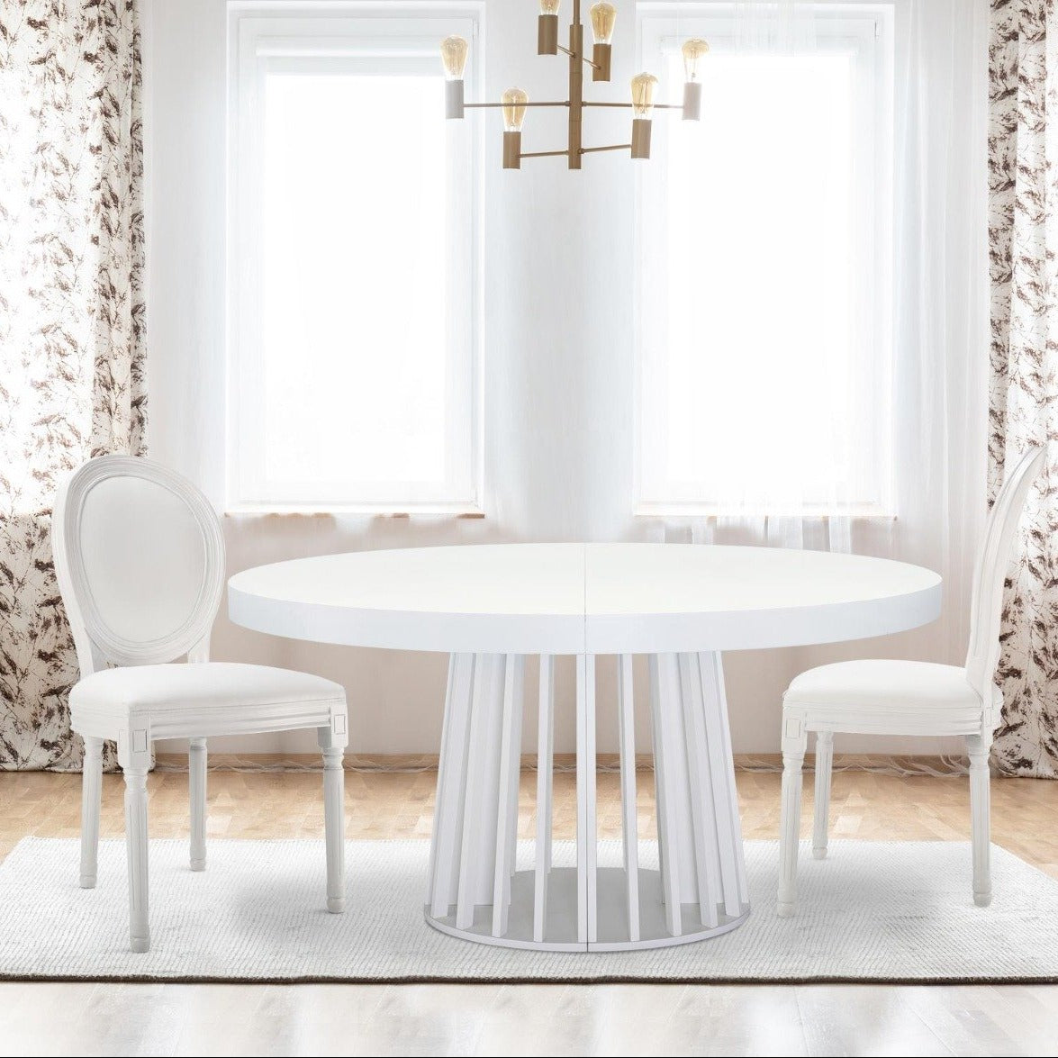 Lot de 2 chaises médaillon style Louis XVI Simili (P.U) Blanc