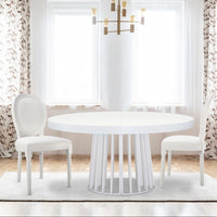 Lot de 2 chaises Adria médaillon simili cuir blanc
