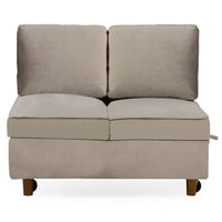 Banquette convertible 2 places en velours taupe