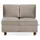 Banquette convertible 2 places en velours taupe