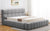Lit-coffre Carita avec rebords matelassés 140x190cm tissu gris foncé