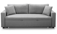 Canapé convertible 3 places Arkomi tissu gris clair