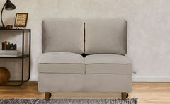 Banquette convertible 2 places Billin velours taupe