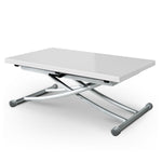 Table basse Adas avec plateau relevable blanc laqué