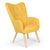 Fauteuil scandinave en tissu jaune