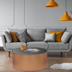 Table basse Selenium en Verre et Métal Cuivré