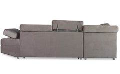 Canapé d'angle convertible Boldie en velours taupe