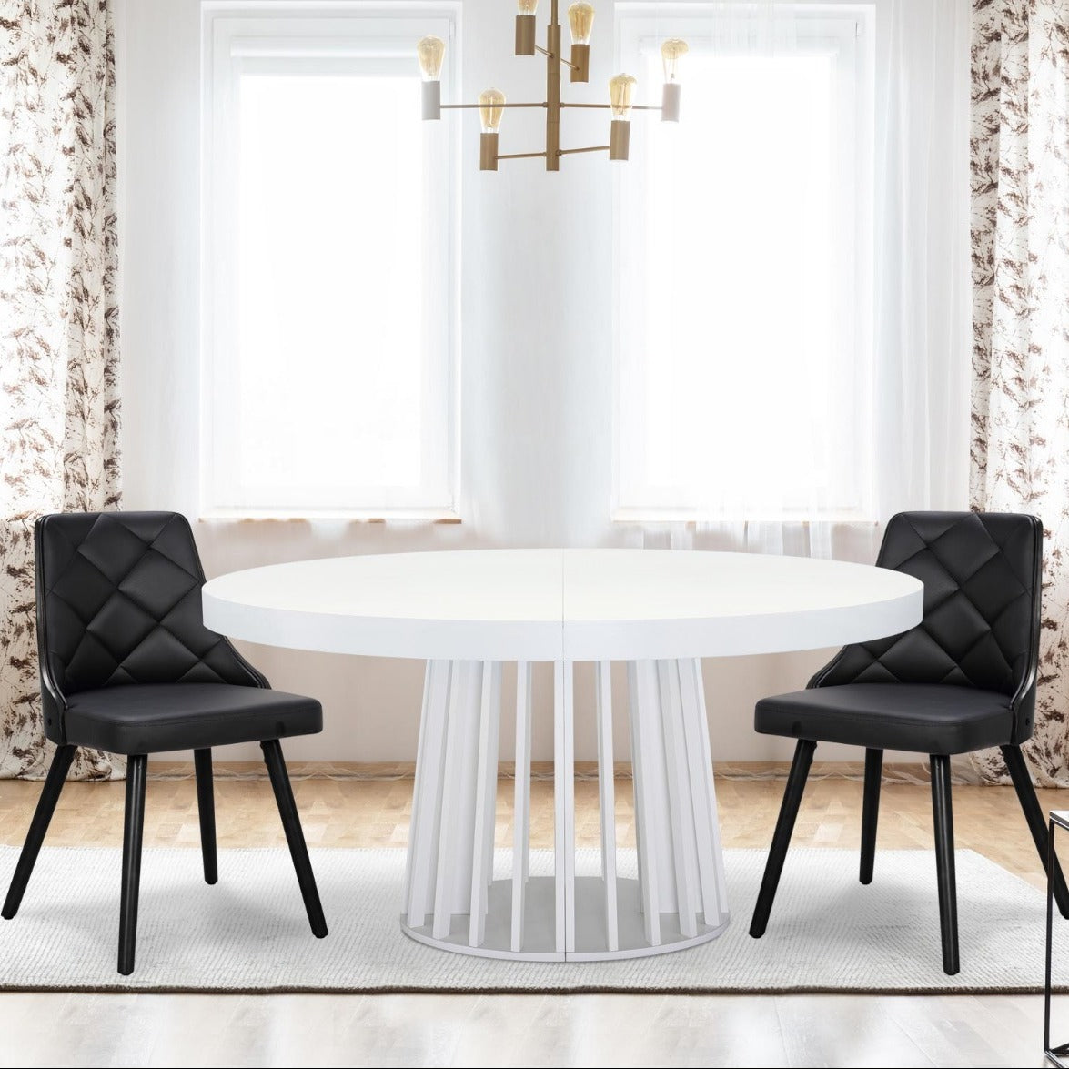 Lot de 2 chaises scandinaves Lalix Bois Noir et Simili Noir