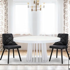 Lot de 2 chaises scandinaves Lalix Bois Noir et Simili Noir