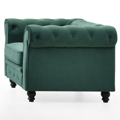 Grand fauteuil Chesterfield Velours Vert
