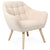 Fauteuil scandinave en tissu bouclette beige