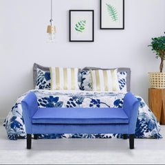 Banc coffre Idor en velours bleu