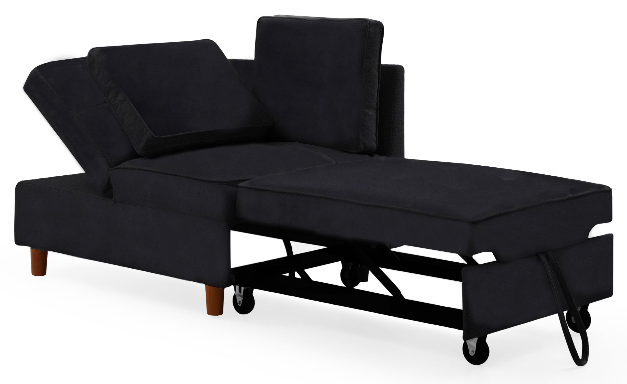 Banquette 2 places convertible Zinez Velours Noir