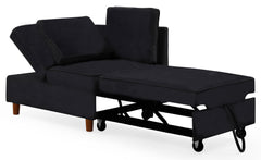 Banquette 2 places convertible Zinez Velours Noir