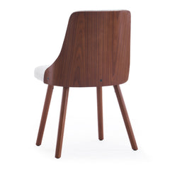 Ensemble de 2 chaises scandinaves en bois noisette et tissu bouclette crème